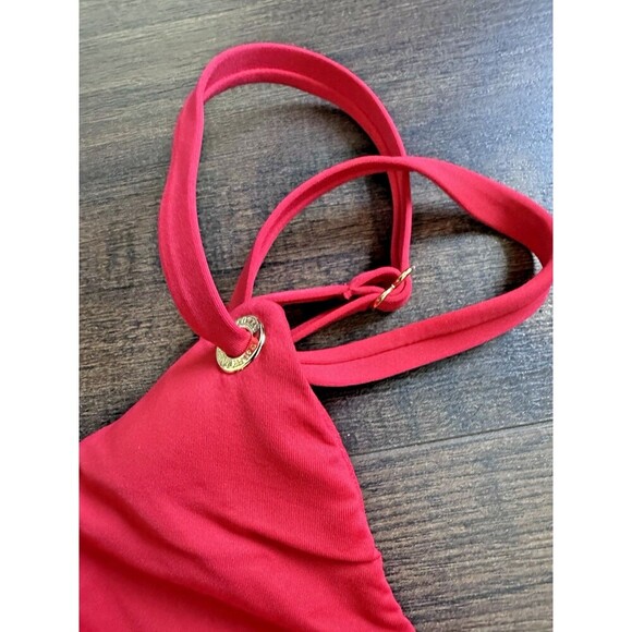 Lauren Ralph Lauren Women's Plus Size Asymmetric One-Piece swimsuit Red 16w - Picture 6 of 9